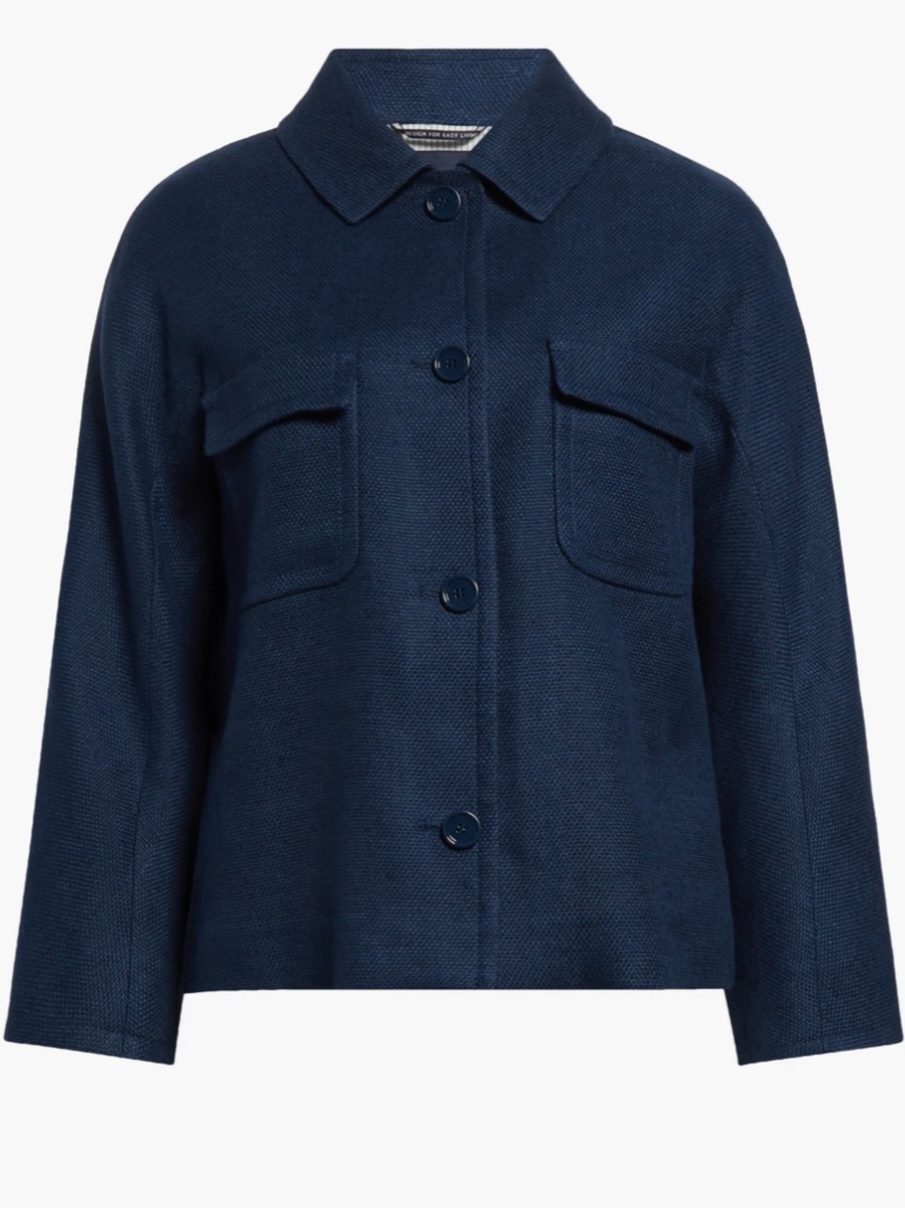 ’S MaxMara Monia Jacket Navy IT 42 US 8 NWT $1,165 utility boxy linen blend